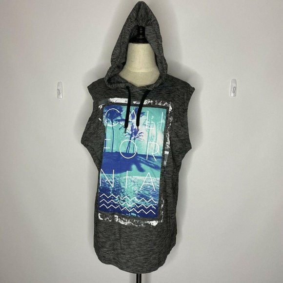 Fifth Sun Hoodie Womens XL Sleeveless Gray California Graphic - Picture 1 of 7